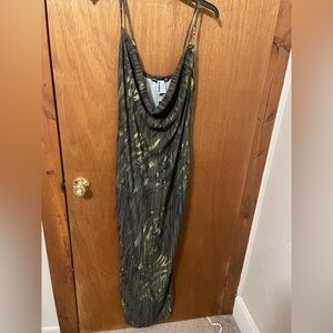 PrettyLittleThing Olive and Black Maxi Dress